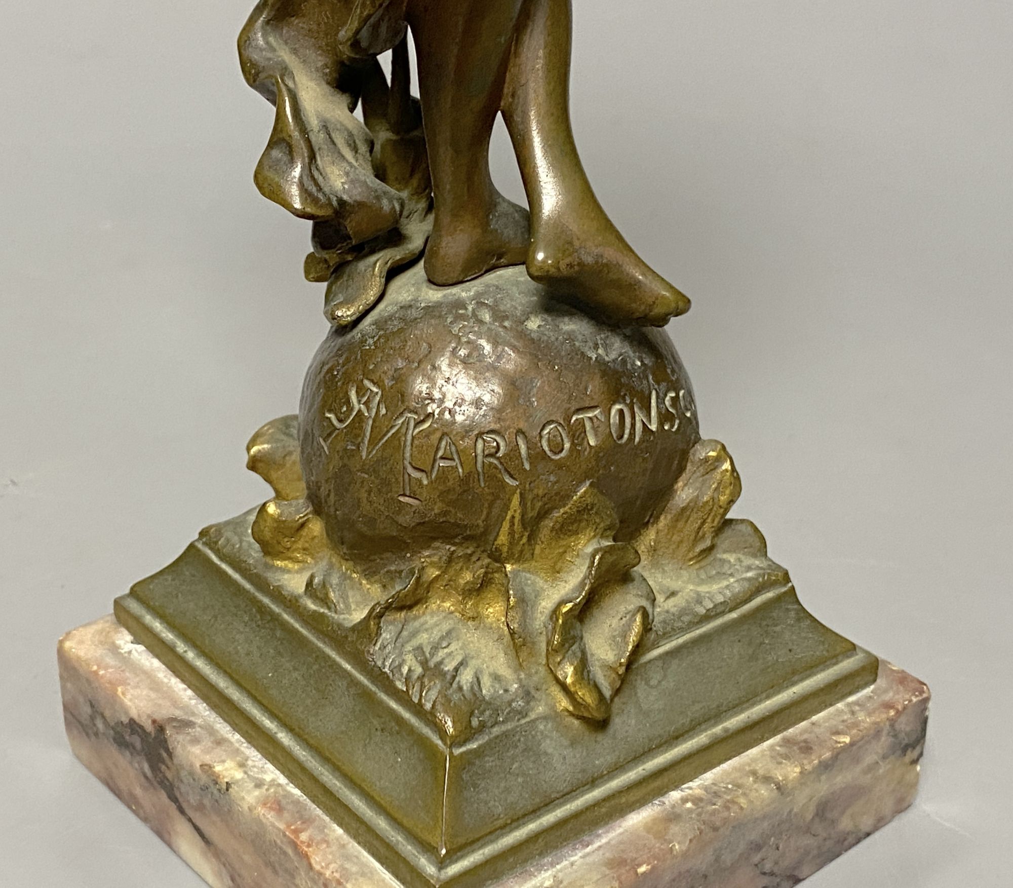 After Eugene Marioton. A bronze of a lady Clytie, height 24cm